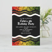 Teen Boy Red Yellow Green Smoke Party Uitnodiginge Kaart (Staand voorkant)