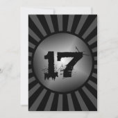Teen Boys Black en Gray Custom Birthday Invite Kaart (Voorkant)