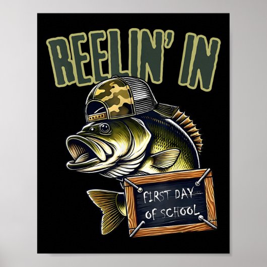 Teen Boys Fishing Reeling In First Day Of School B Poster (Voorkant)