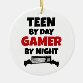 Teen by Day Gamer bij nacht Keramisch Ornament
