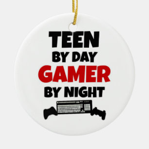 Teen by Day Gamer bij nacht Keramisch Ornament