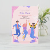 Teen Dance Party Invitation Kaart (Staand voorkant)