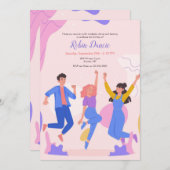 Teen Dance Party Invitation Kaart (Voorkant / Achterkant)