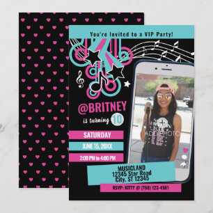 Teen Dance Party Photo Birthday Invitation Kaart