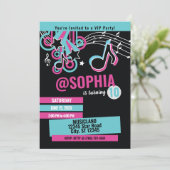 Teen Dance Party verjaardagsuitnodiging Kaart (Staand voorkant)