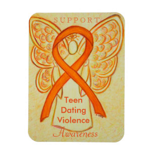 Teen Dating Violence Awareness Ribbon Angel Magnet Magneet