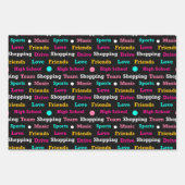 Teen Dream Cheerleader Pattern Inpakpapier Vel (Voorkant 3)