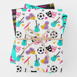 Teen Dream Cheerleader Pattern Inpakpapier Vel