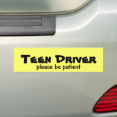 Teen Driver Be Patiënt Bumpersticker (Op auto)