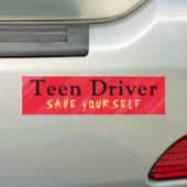 Teen-driver bespaart u uzelf humoristisch bumpersticker