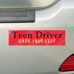 Teen-driver bespaart u uzelf humoristisch bumpersticker