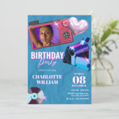 Teen Esthetische Y2k Camera foto verjaardag Kaart (Staand voorkant)