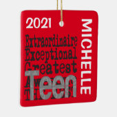 Teen Extraordinaire CUSTOM Keramisch Ornament (Rechts)