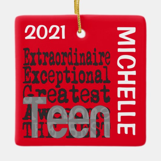 Teen Extraordinaire CUSTOM Keramisch Ornament (Voorkant)