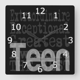 Teen Extraordinaire Vierkante Klok