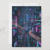 Teen Gamer Birthday Invitation Cyberpunk Game Kaart (Achterkant)