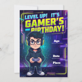 Teen Gamer Birthday Invitation – Video Game Party  Kaart