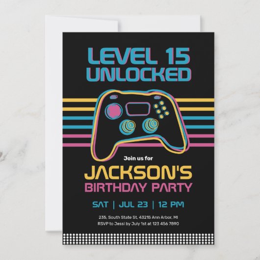 Teen Gaming Gamer Boy Video Game Player Birthday Kaart (Voorkant)