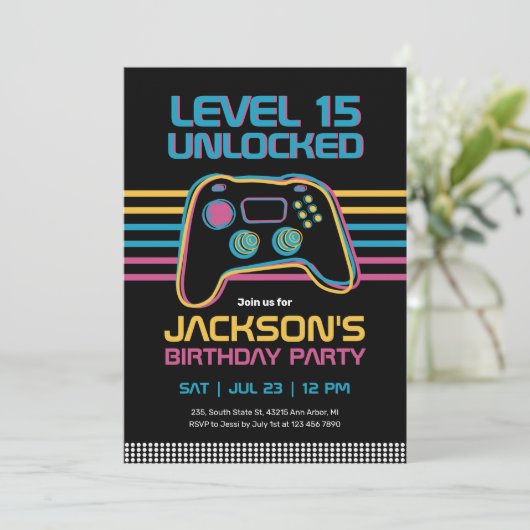 Teen Gaming Gamer Boy Video Game Player Birthday Kaart (Staand voorkant)