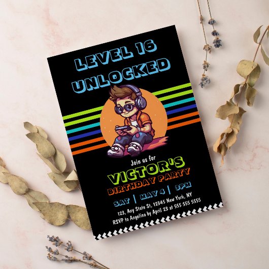 Teen Gaming Gamer Boy Video Game Player Birthday Kaart