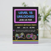 Teen Gaming Gamer Boy Video Game Player RSVP Kaartje (Staand voorkant)