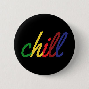 Teen Girl Chill Retro Colors Ronde Button 5,7 Cm