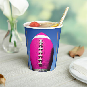 Teen Girl Goal Post Verjaardagsfeest Roze Football Papieren Bekers