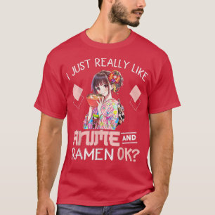 Teen Girl, ik hou echt van Anime en Ramen OK Fu T-shirt