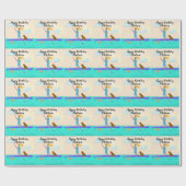 Teen Girl Paddleboard Happy Birthday - persoonlijk Cadeaupapier (Vlak)