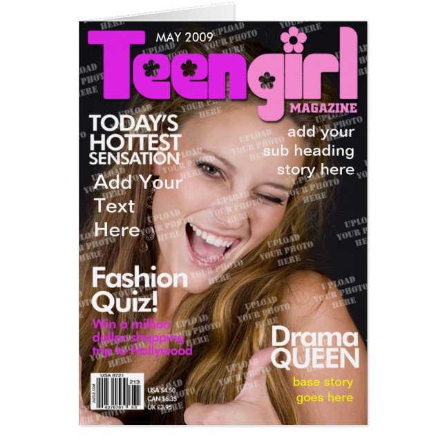 Teen Girl Personalized Magazine Hoesje (Voorkant)