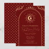 Teen Girl Red Celestial Eerste Maan Periode Partij Kaart (Voorkant / Achterkant)