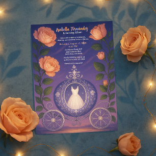 Teen Girl Sprookje Quinceañera Carriage Party Kaart