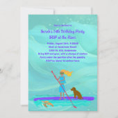 Teen Girl Tropical SUP Verjaardagsfeestje Uitnodig Kaart (Voorkant)