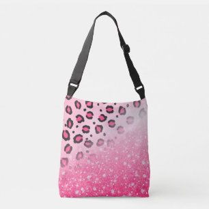 Teen Girls Pink Leopard Print Faux Crossbody Tas
