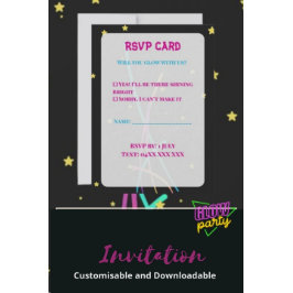 Teen Glow Feest RSVP Kaarten – Neon Nights