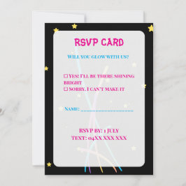 Teen Glow Feest RSVP Kaarten – Neon Nights