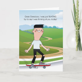 Teen Great Grandson Thinking You Skateboard Kaart