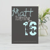 Teen Guy Gymnastics Birthday Invitation Kaart (Staand voorkant)