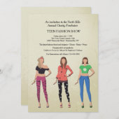 Teen Modellen Mode Show Kaart (Voorkant / Achterkant)