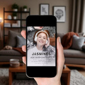 Teen modern photo  birthday party kaart