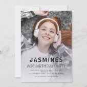 Teen modern photo  birthday party kaart (Voorkant)