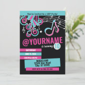 Teen Music Star Birthday Uitnodiging (Staand voorkant)