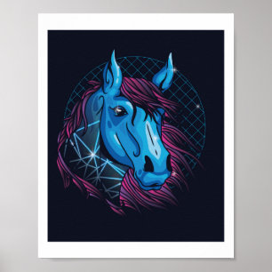Teen NEON Horse Girls Love Horses Trendy Cool Poster