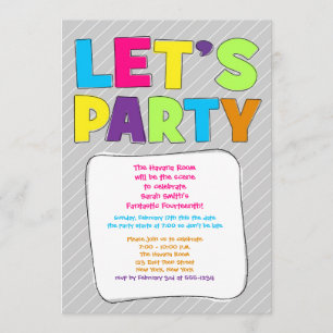 Teen Party Invitation - Laten we feest! Kaart