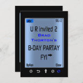 Teen Smart Phone Sms'en Uitnodiging van Birthday P (Voorkant / Achterkant)