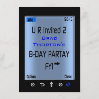 Teen Smart Phone Sms'en Uitnodiging van Birthday P