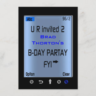 Teen Smart Phone Sms'en Uitnodiging van Birthday P