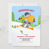 Teen Snowboarder Uitnodiging (Voorkant)