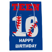 Teen-sport honkbal verjaardagskaarttas medium cadeauzakje (Voorkant)