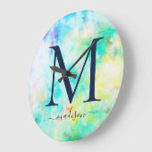 Teen Stropdas-Dye Monogram Naam Grote Klok (Hoek)